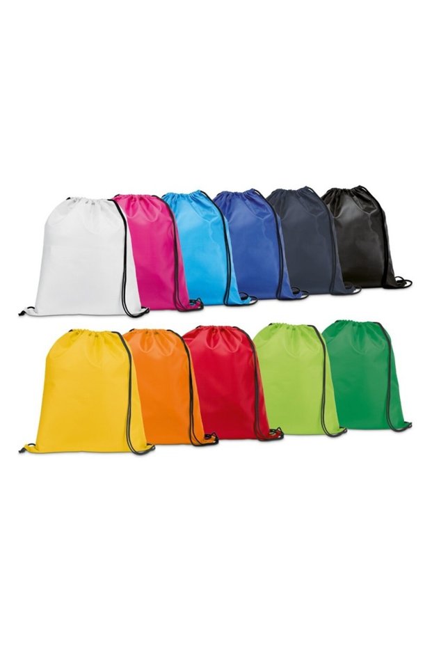 210D drawstring bag with black cords