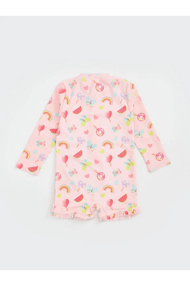 LCW Kids Pembe Baskılı Şortlu Kız Çocuk Mayo - 2