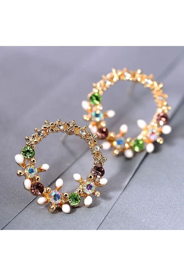 Elegant Stone Rose Model Earrings - the Address of Elegance