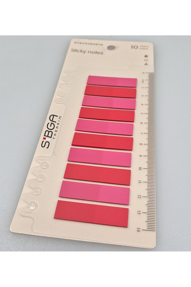 Şeffaf Pembe Kırmızı Postit Post-it Post It. Kitap Ayracı Ayraç Postit Sticker Not Kağıdı 200 Yaprak - 2