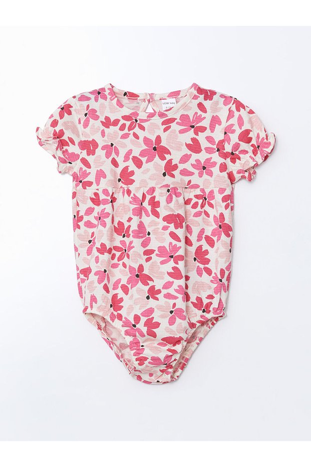 Lcw Baby Crew Neck Floral Baby Girl Snap Bodysuit (S5)