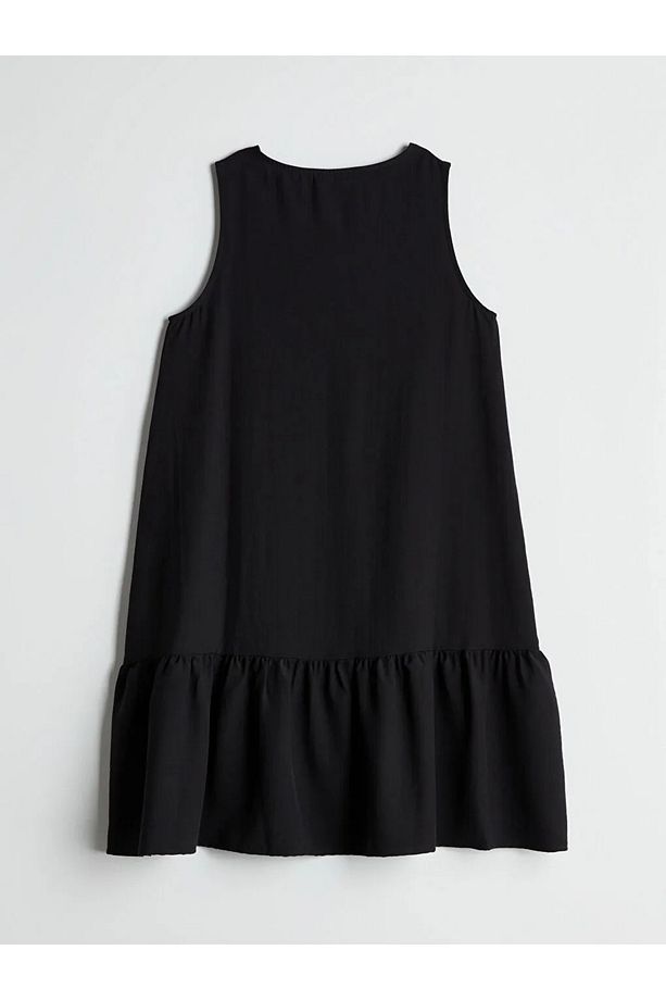 LCW Comfort Siyah Bisiklet Yaka Midi Elbise - 6