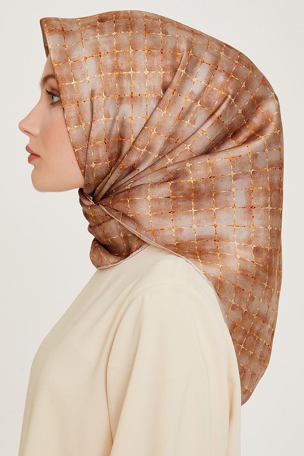 İpek Eşarp 2025 Kış - 9259-82 Bej Twill - 2