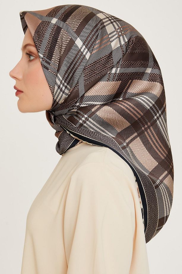 İpek Eşarp 2025 Kış - 9223-32 Siyah Vizon Twill - 2