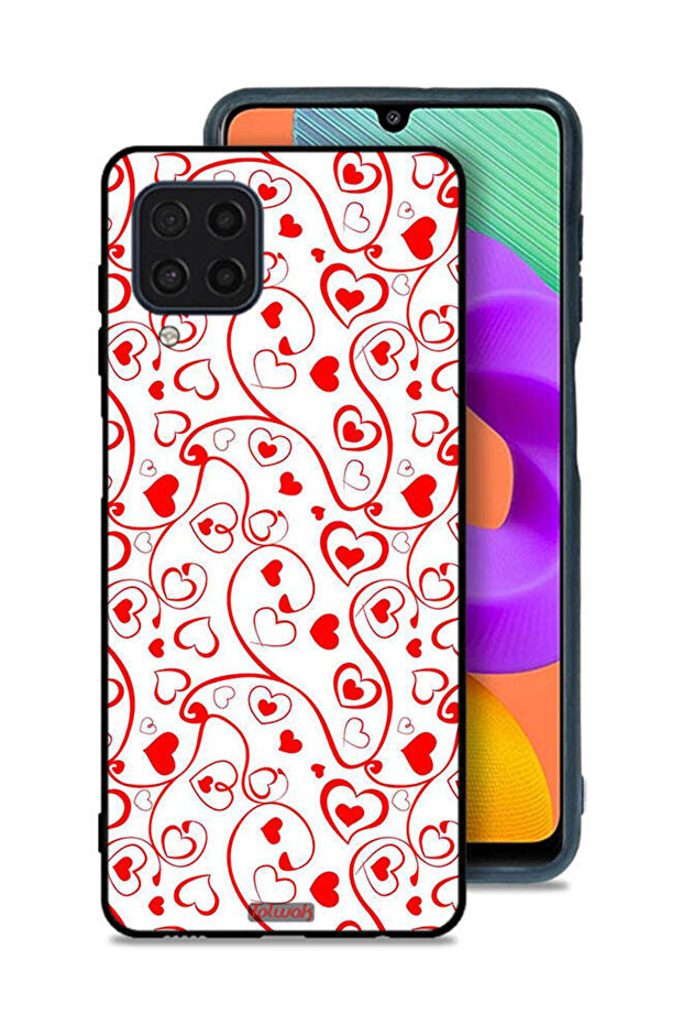 Samsung Galaxy M22 Protective Case Cover Hearts Pattern