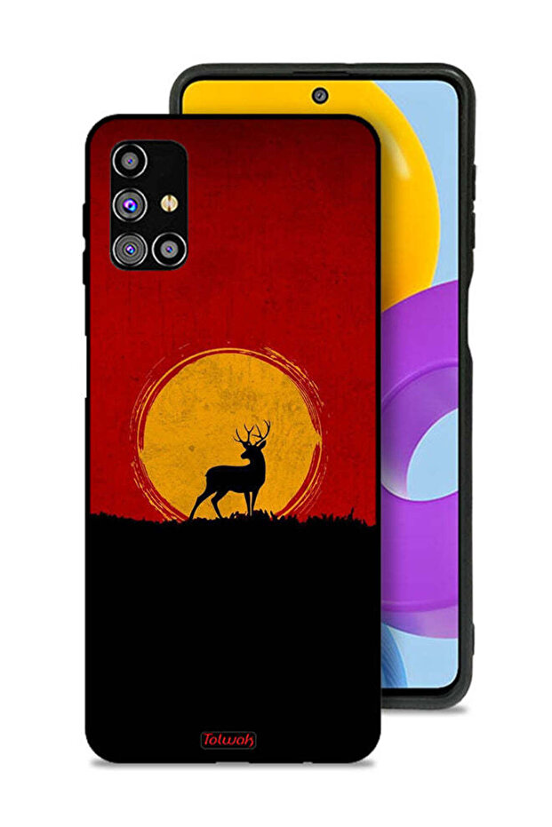 Samsung Galaxy M31s Protective Case Cover Deer And Moon Artwork