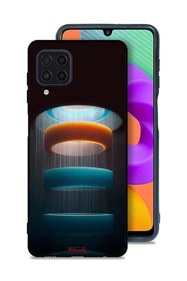 Samsung Galaxy M22 Protective Case Cover Rings Art Pattern