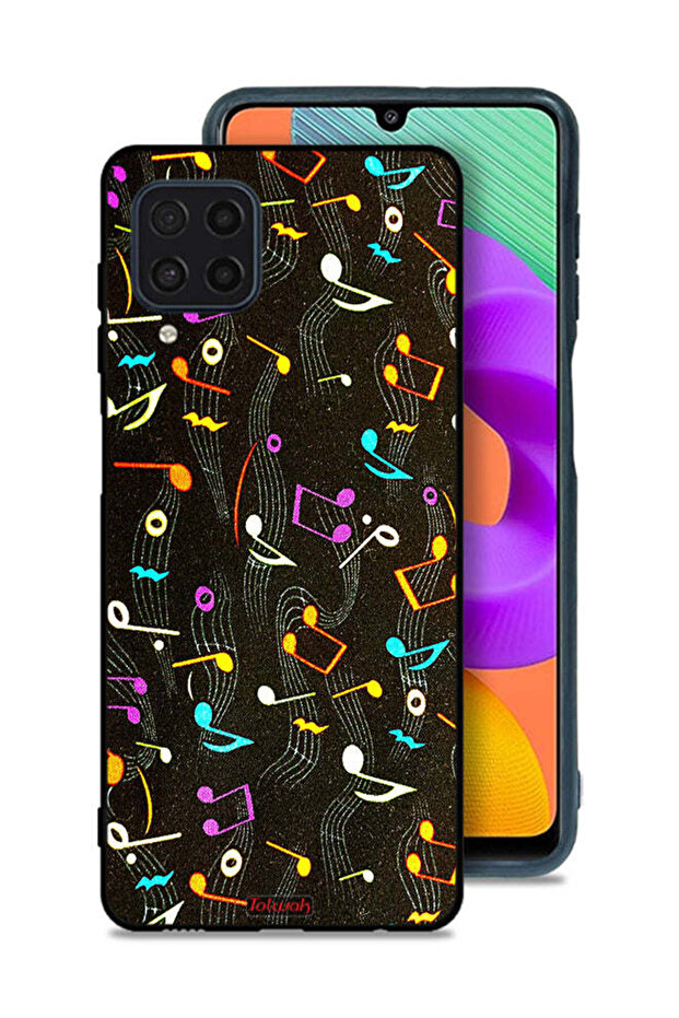 Samsung Galaxy M22 Protective Case Cover Music Fabric Pattern