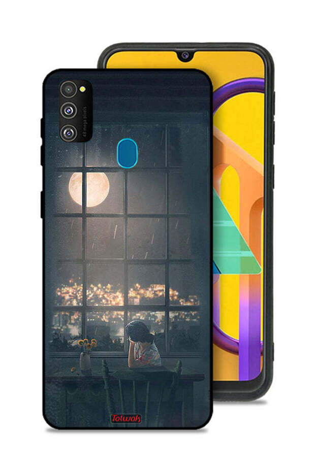 غطاء حماية لهاتف Samsung Galaxy M30s مع صورة القمر