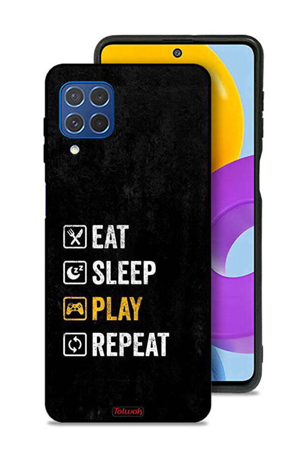 غطاء حماية لهاتف Samsung Galaxy M62، تناول الطعام، النوم، اللعب، التكرار