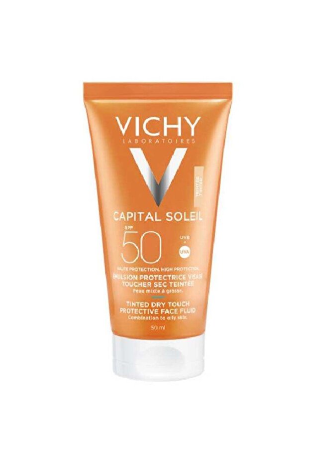 سائل حماية الوجه كابيتال سوليل 50SPF ملون جاف الملمس 50 مل