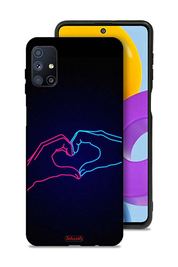 Samsung Galaxy M51 Protective Case Cover Touching Hand Making Heart