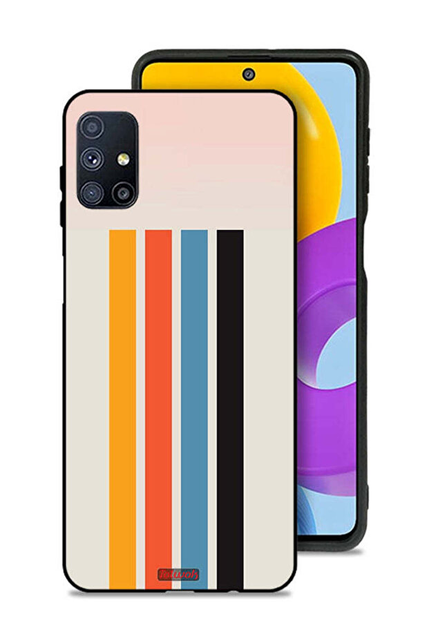 Samsung Galaxy M51 Protective Case Cover Straight Lines Pattern
