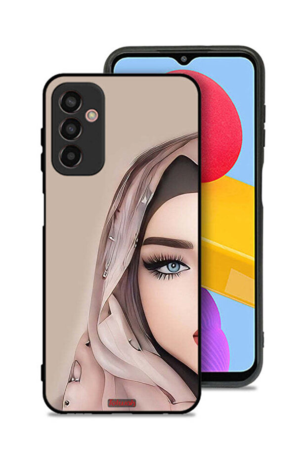 Samsung Galaxy M13 Protective Case Cover Half Face Girl Art