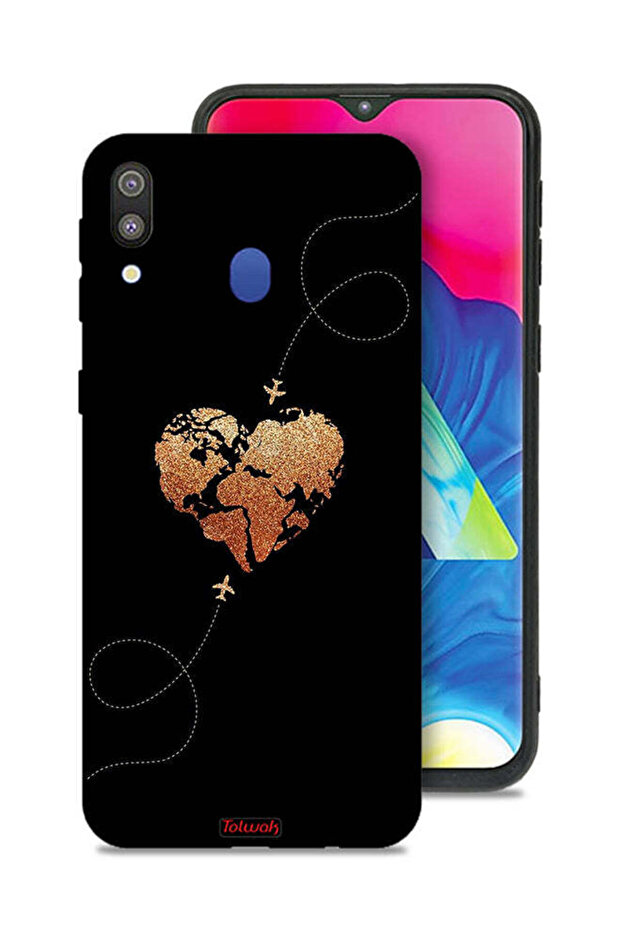 Samsung Galaxy M20 Protective Case Cover Airplanes Touching Heart
