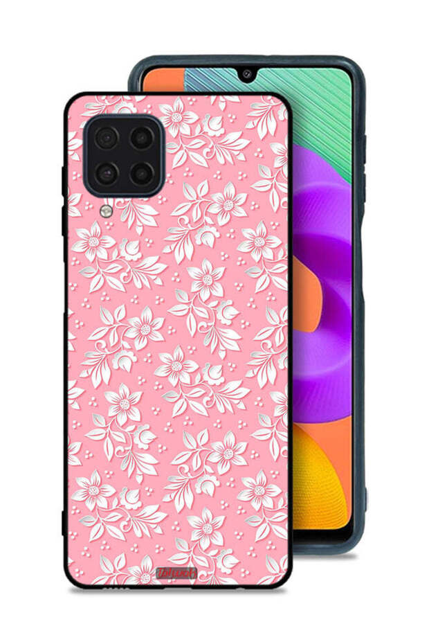 Samsung Galaxy M22 Protective Case Cover Flowers Background Pattern