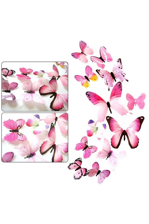 3d Pvc Kelebek Dekoratif 12 Adet - 1