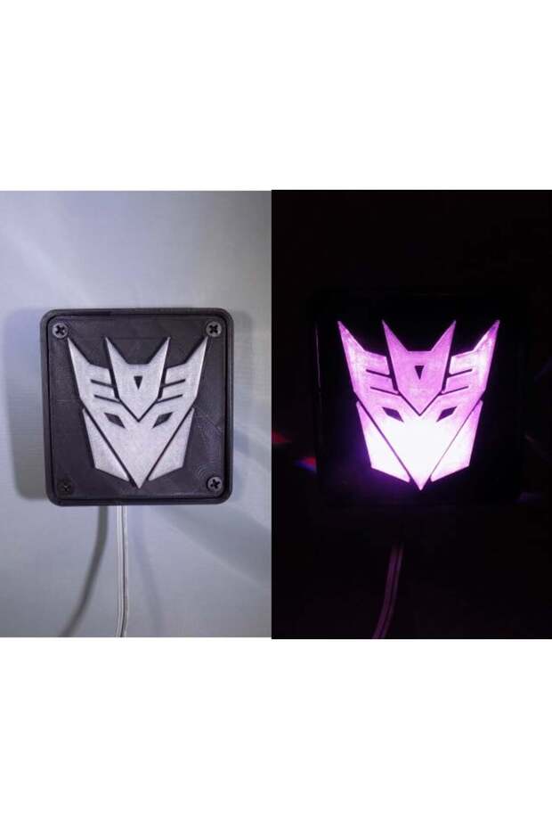 Decepticon Transformers LED Gece Işığı/Lamba - 3D Baskı - 1