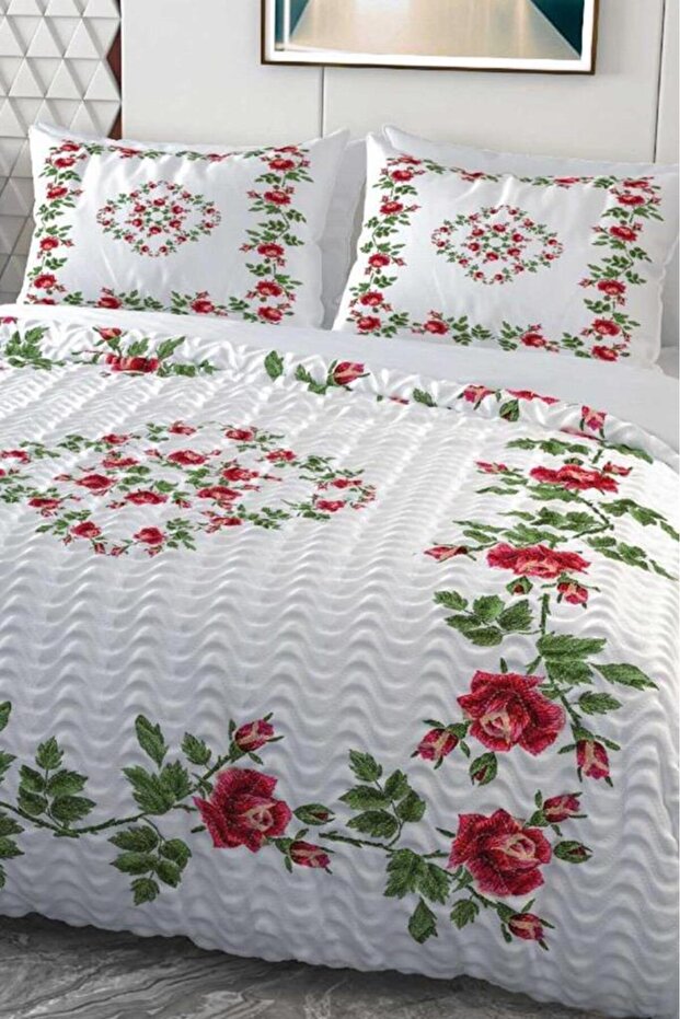 Loren Micro Satin 3D Digital Printed Four Seasons Double Duvet Cover Set