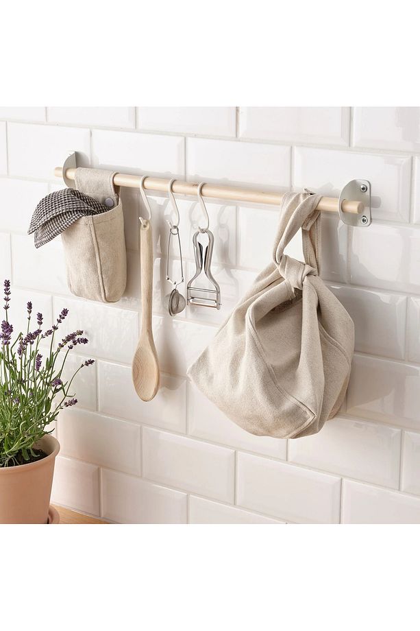 QUİCK Mutfak Duvar Rayı 60 Cm 5 Adet Çelik Kanca Askı - 3