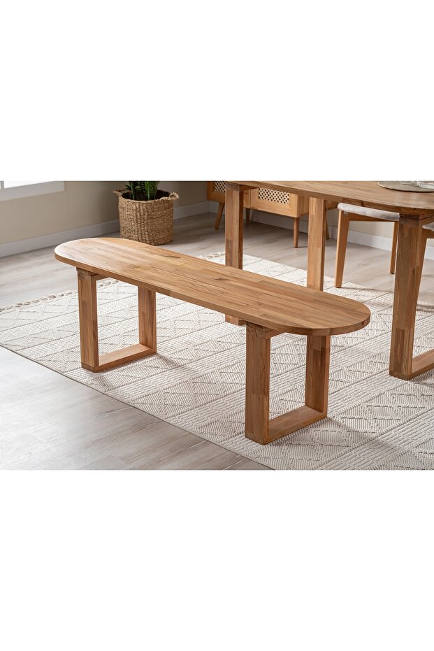 SAMETTİ MASİF KAYIN BENCH, BEJ - 1