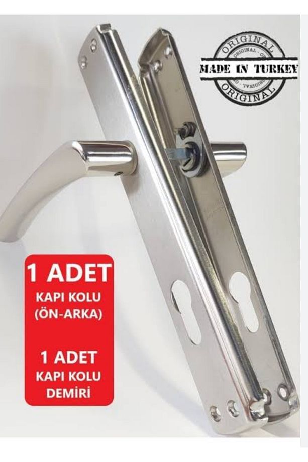 Turgutlar Yapı Bravo Yale Çelik Kapı Kolu Nikel Saten Oda Kapı Kolu Metal Kapı Kolu Sağ ve Sol Takım - 1