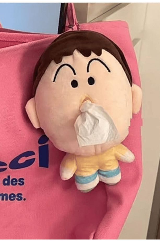 Bo-Chan Figürlü Selpaklık, Araba / Kapı Kolu ve Çantaya Asılabilir, Tissue Box, Peluş Peçetelik - 5