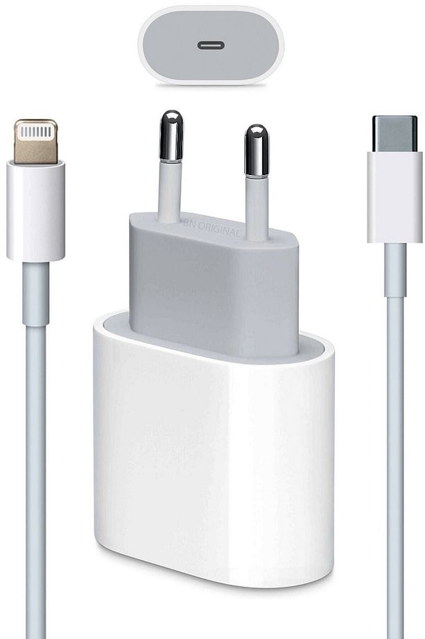 İphone Uyumlu Hızlı Şarj Aleti - 20w Type-c Adaptör Ve Type-c Uçlu Lighning Kablo Ile Birlikte - 3