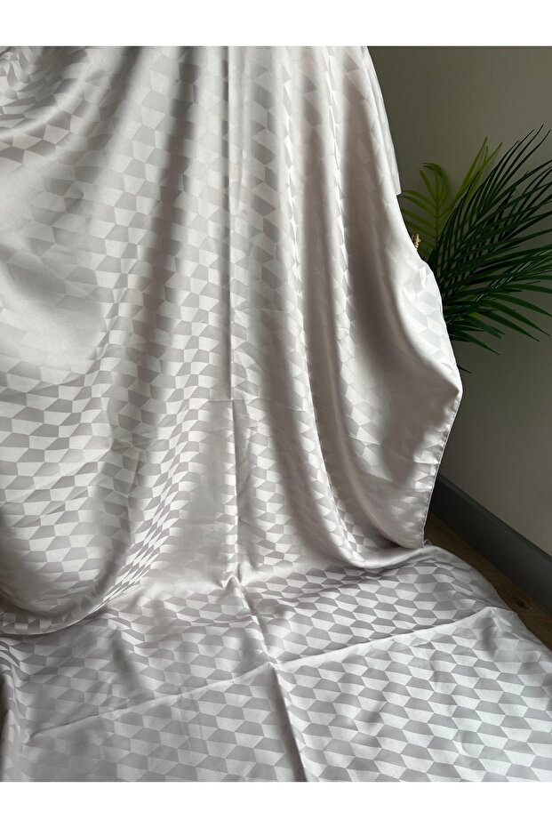 Koza Pattern Cotton Jacquard Shawl Pebble