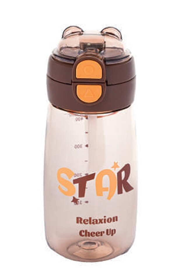 Relaxion Food Contact Suitable Bpa Free 580 ml Water Bottle with Straw and Lock System