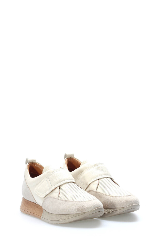 Tugerdi Beige Suede Banded Genuine Leather Tipu Sole Quality Women's Casual Shoes Tg093562611965