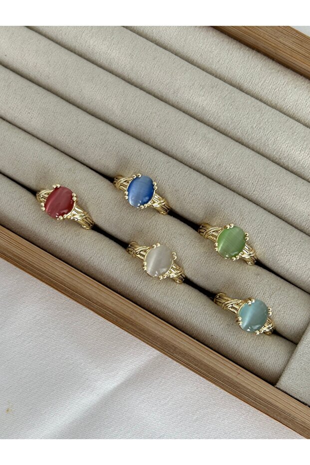 Gold Ring with Cat's Eye Stone - 5