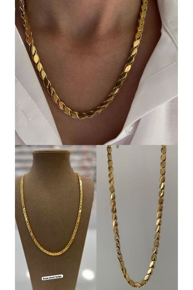 Barley Steel 60 cm Gold Necklace