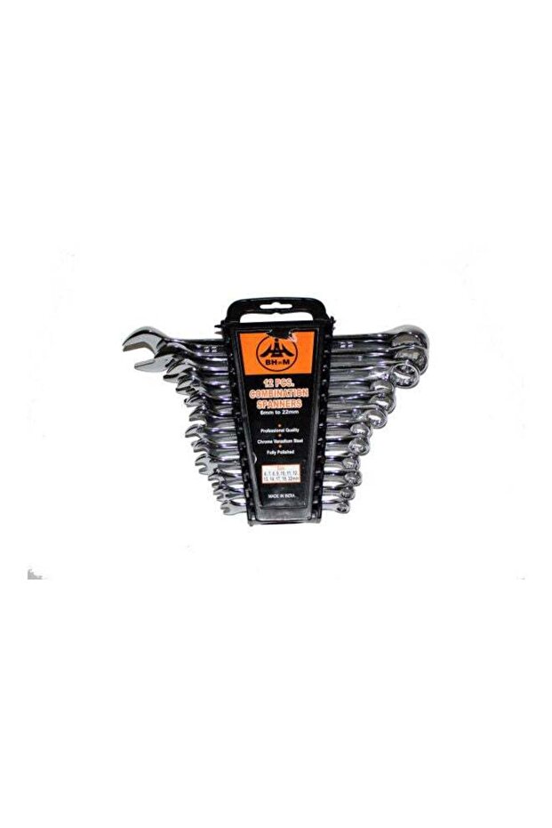 BHM Combination Spanner Set 12 Pieces Silver 20cm - 1