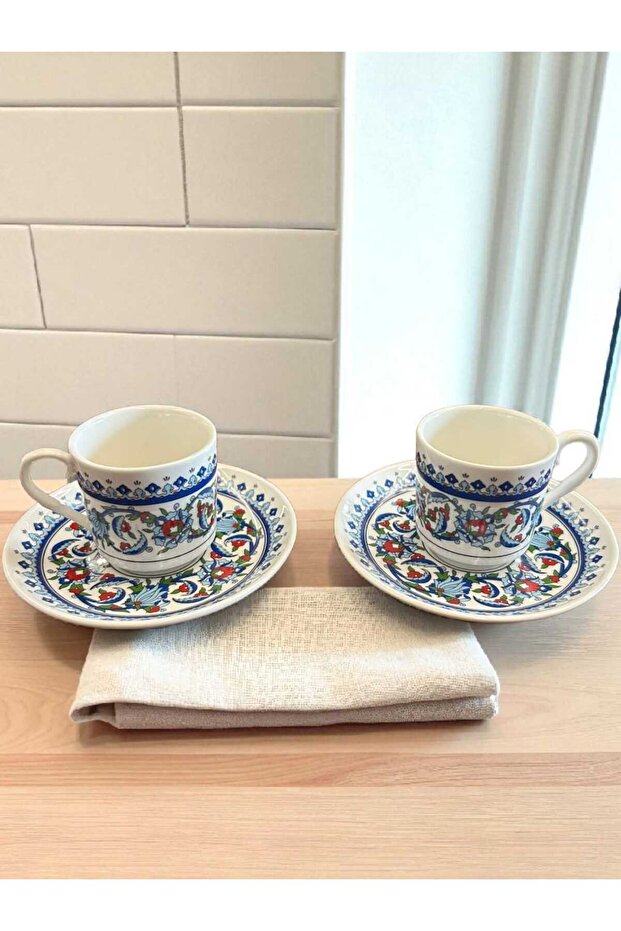 Porcelain Cup Set - 2 Persons - Topkapı Pattern - 4