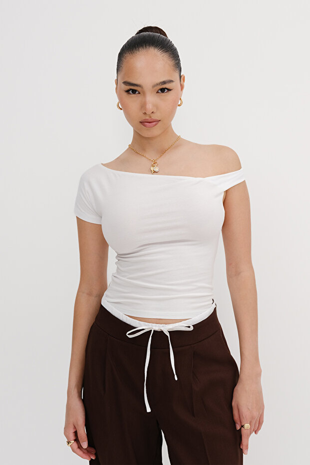 تي شيرت أساسي برقبة قارب P1785 - 4