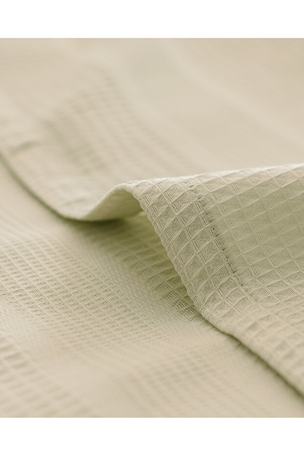 Mathilda King Size %100 Pamuk Karde Düz Pike - Mint Yeşili - 4