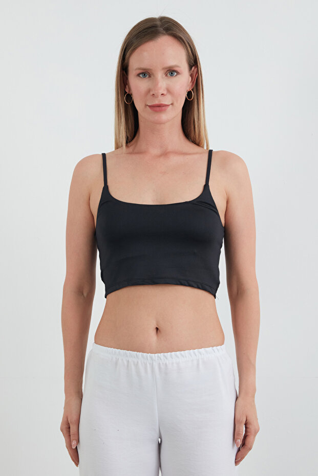 Bustieră Crop Basic cu bretele - 6