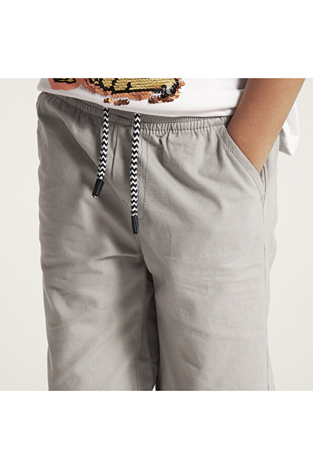 شورت سادة مع رباط للإغلاق - 5