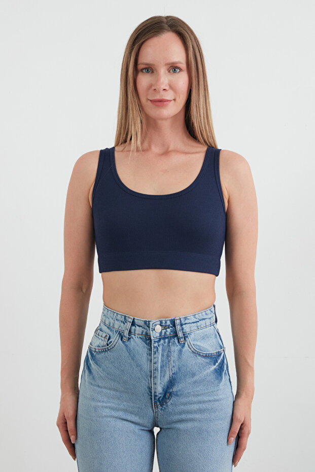 Basic Fitilli Modal Crop Büstiyer - 6