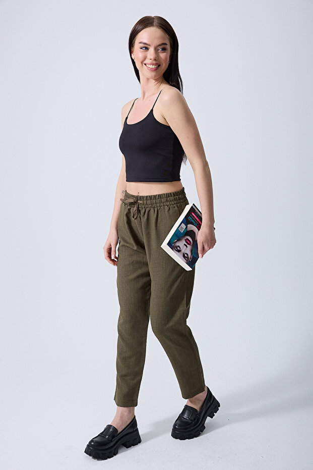 Linen Viscose Joggers Double Pocket Relaxed Cut 7/8 Leg Length. Designed for Summer and Spring Months.