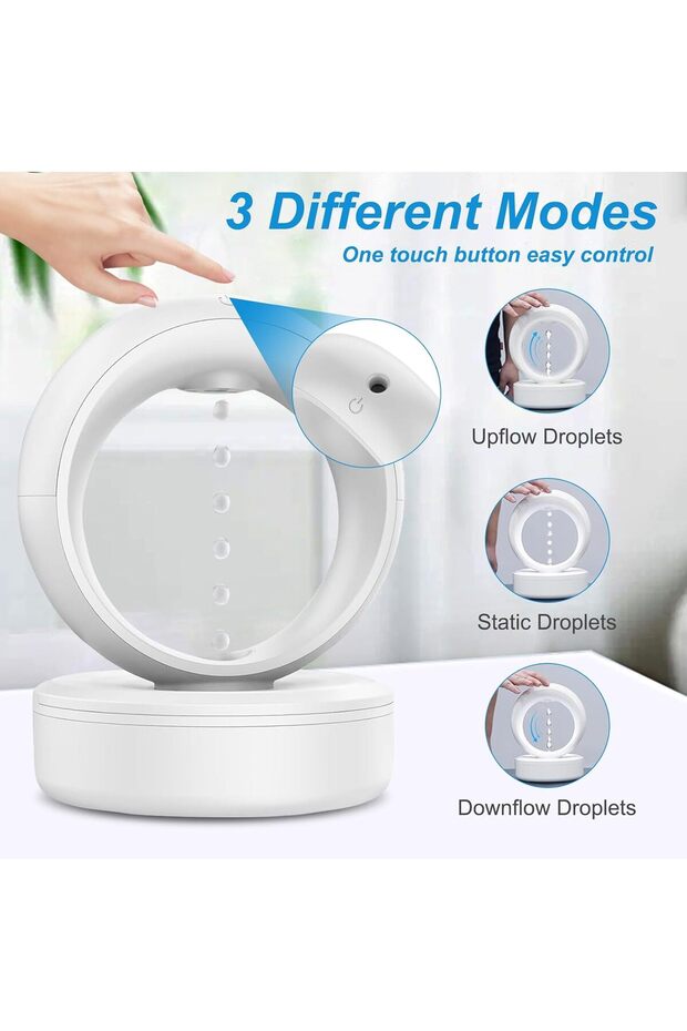 Anti-Gravity Humidifier 680ml Cool Mist Diffuser with Levitating Water Drop Effect & LED Light - 3