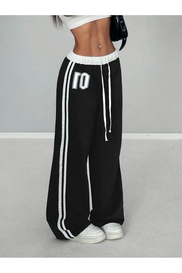 01 Number Oversize Bel İp Detaylı Baggy Eşofman Altı - 5