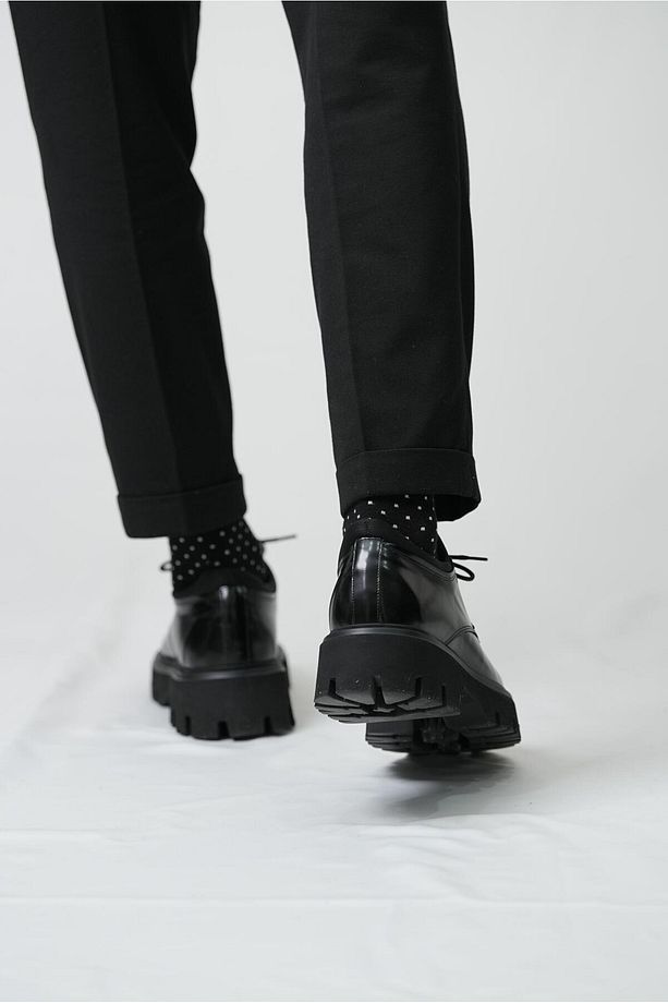 Morgan Model Hakiki Deri El Yapımı Erkek Siyah Casual Ayakkabı - 4