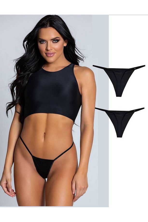 Scuba Kumaş Şalvar Model Balon Pantolon ip lastikli string tanga 2 adet - 1