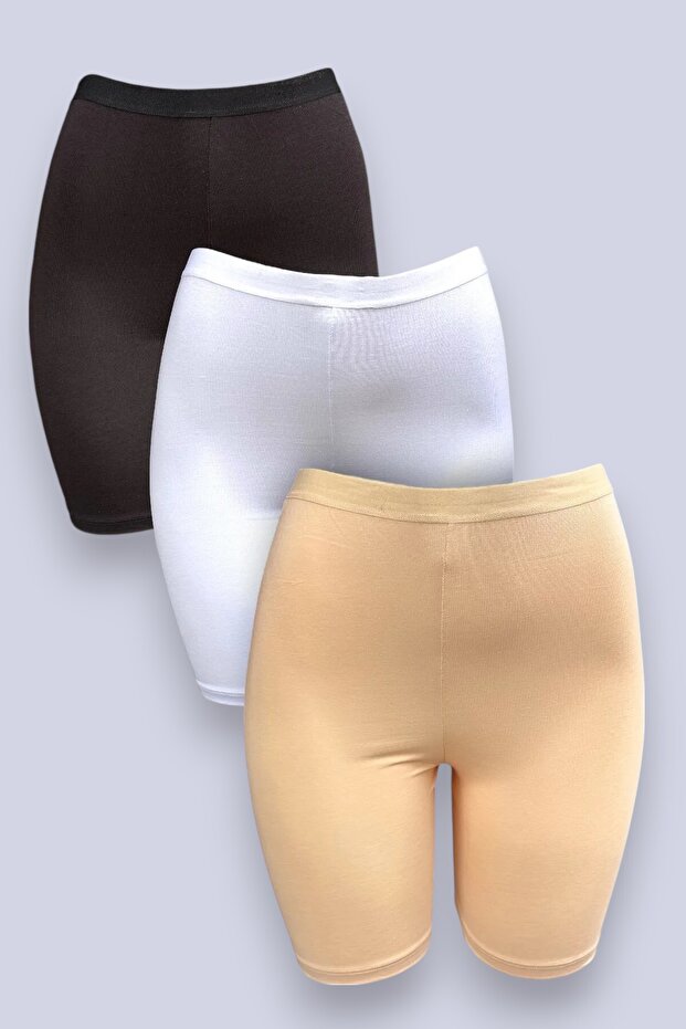 Women's High Waist Modal Short Leggings Extra Comfortable 3-Piece