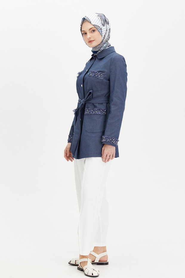 Kurdeleli Kuşaklı Ceket - 2