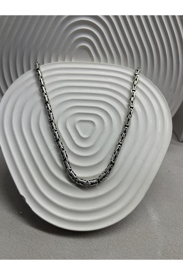 925 AYAR GÜMÜŞ KALIN KRAL KOLYE - 1