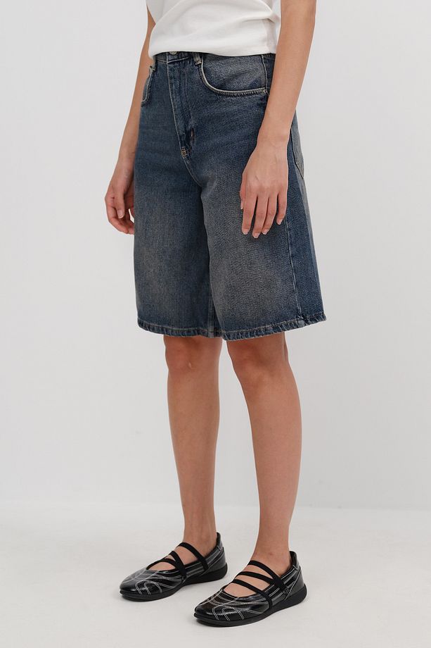 Kayış Detaylı Bermuda Denim Şort Ş476-PNİ - 4