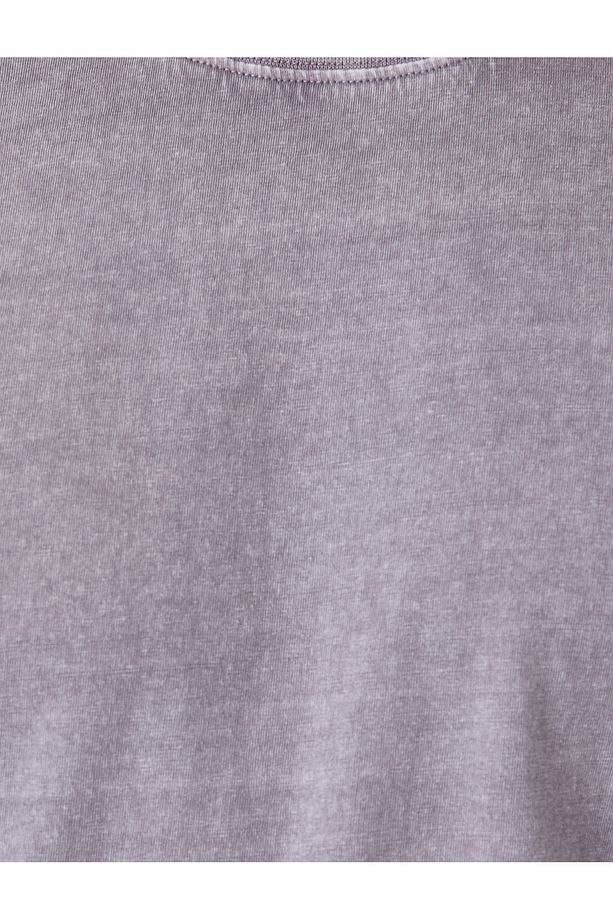 Pamuklu Yıkamalı Regular Fit Kısa Kollu Bisiklet Yaka Tişört - 6
